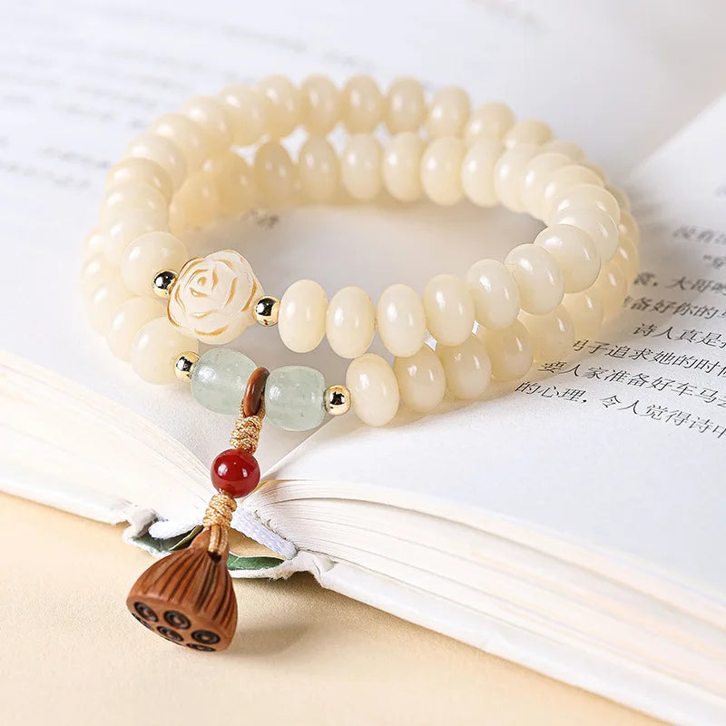 Pulsera de dos vueltas con cuentas de ábaco