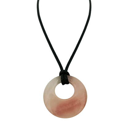 28mm círculo donut cura cristais colar natural semi-precioso chakra pedra preciosa amuleto moeda da sorte donuts charme proteção