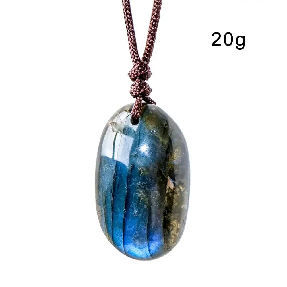 Colar de Labradorita Natural em Forma de Gota, Pingentes de Pedra de Labradorita, Pedra Bruta Polida, Pingente de Labradorita Natural