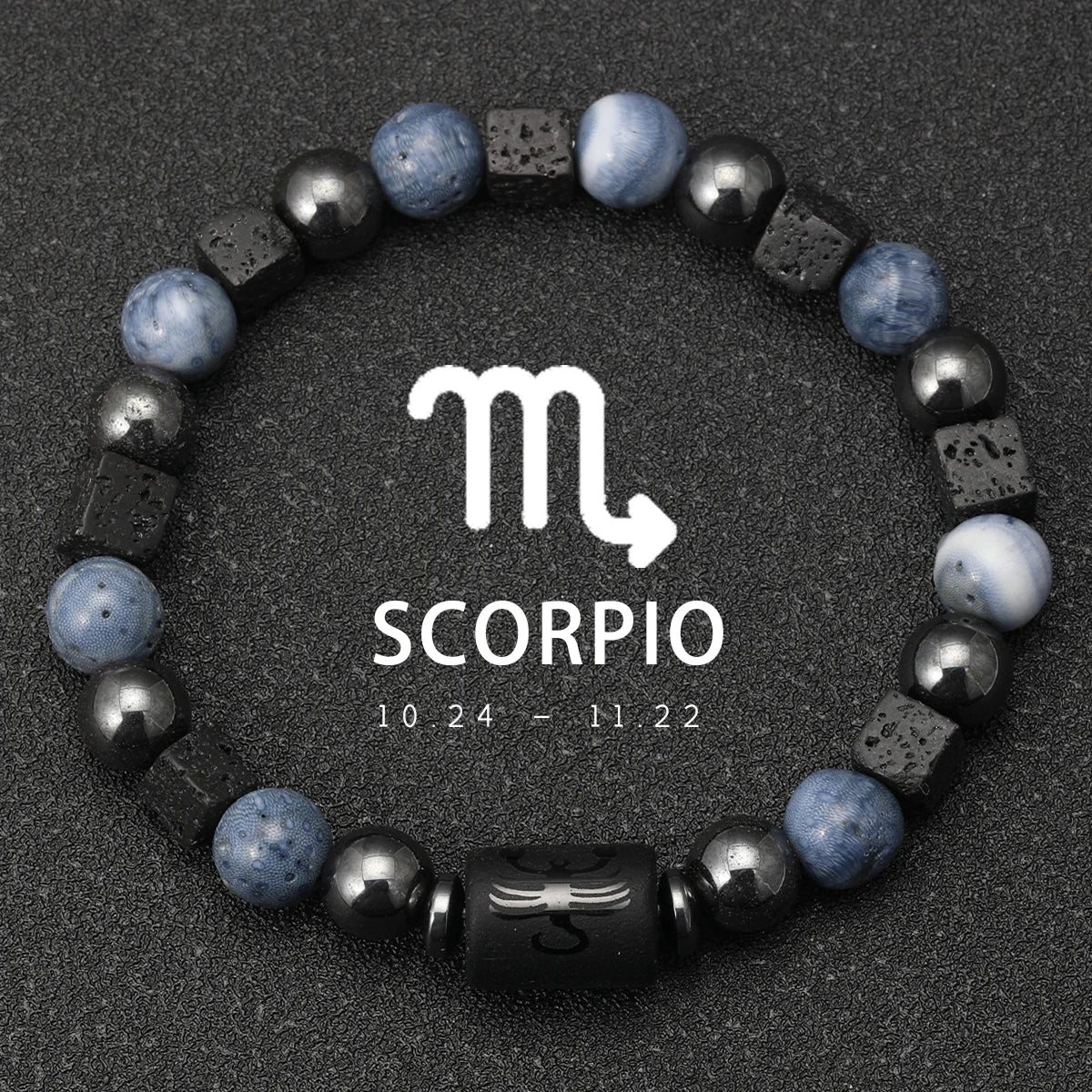 Pulsera Cosmos Azul · Signos del Zodiaco