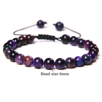 Pulsera trenzada de ojo de tigre azul
