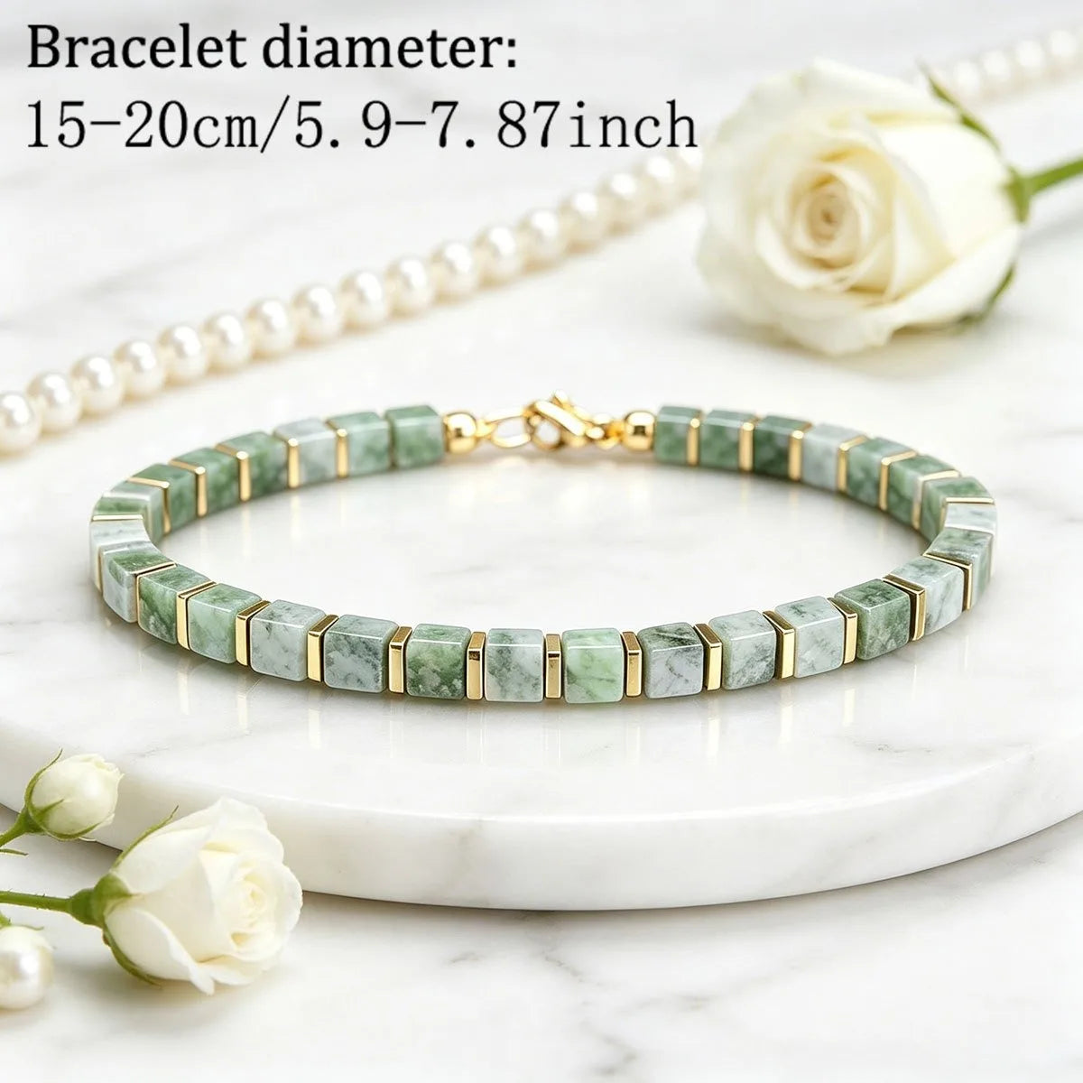 Pulseira de dinheiro com contas quadradas de pedra Dongling, estilo casual, atrai riqueza, abundância e prosperidade, joia artesanal de pedra natural, amiga da pele, adequada para uso diário.