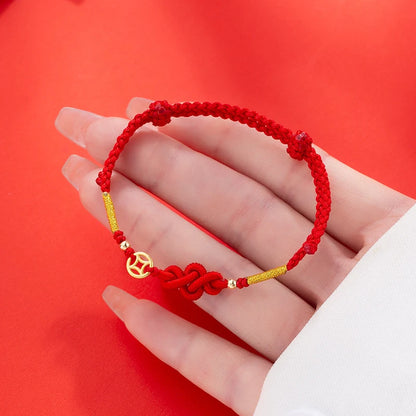 Moda simples sorte nó corda vermelha pulseiras para mulheres homens artesanal corda ajustável pulseira amizade amuleto jóias presente