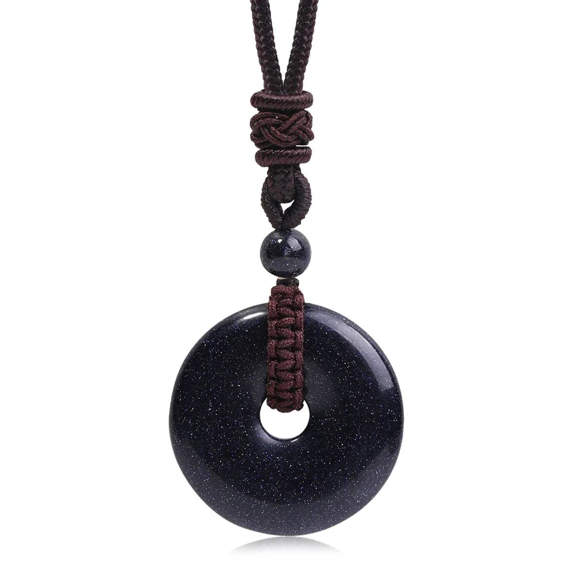 Pedra natural ametista olho de tigre colar pingente moda masculina e feminina colar paz nó chinês colar presente