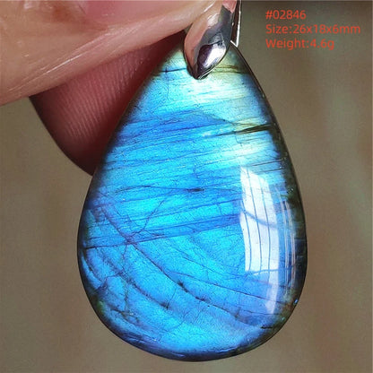 Colgante ovalado de labradorita azul