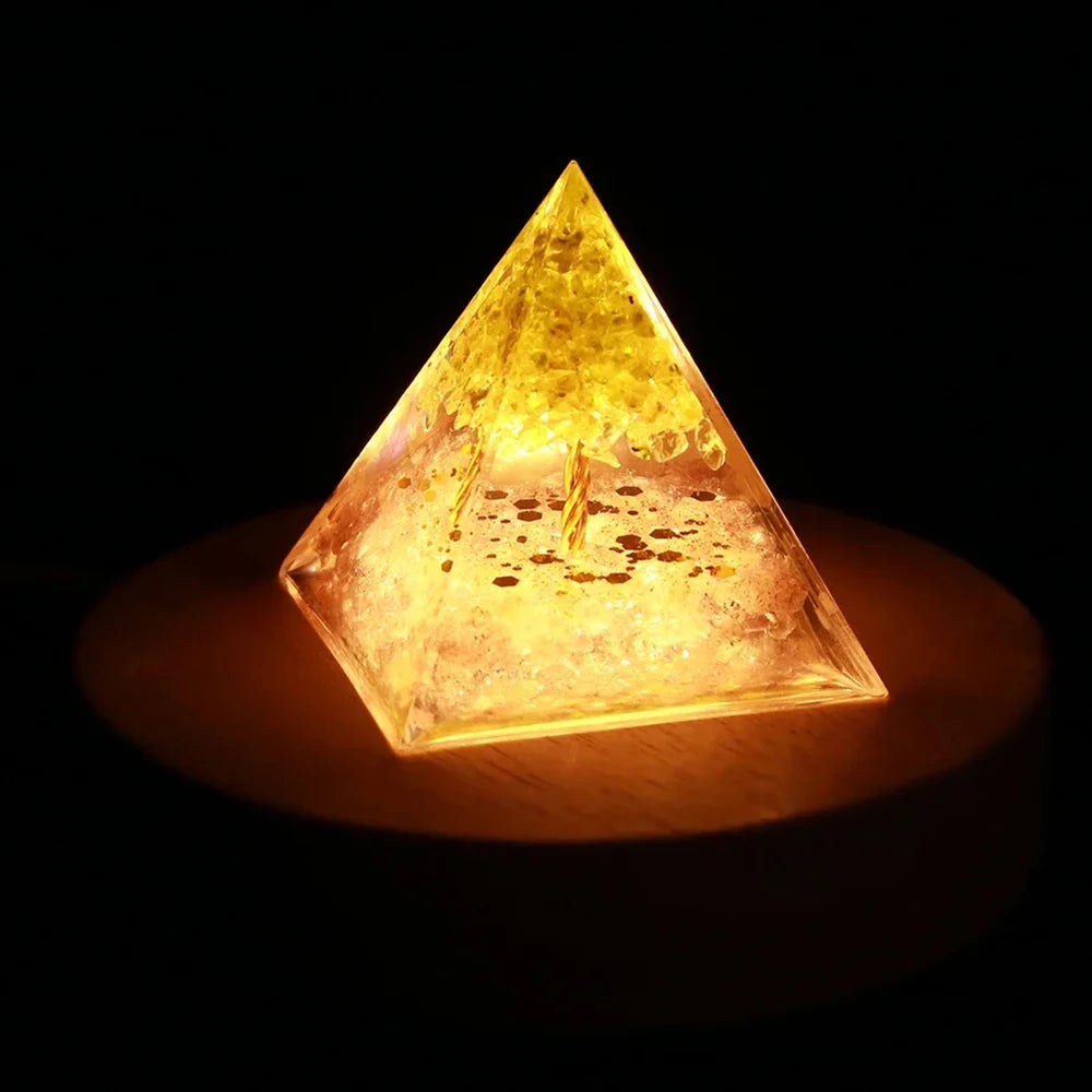 Pirámide Loto · Orgonita Decorativa