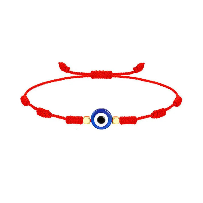 Corda vermelha hamsa mão nazar turco redondo mau olhado macrame pulseira feminina moda kaballah corda da sorte artesanal jóias presente