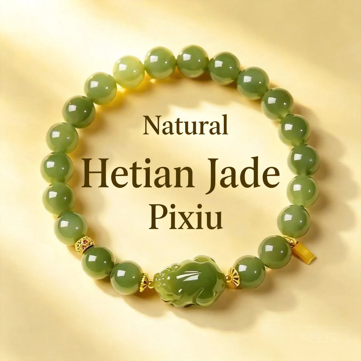 Pulsera Pixiu de jade verde de 8 mm