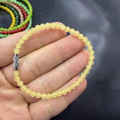 Pulseira de Jade Verde Natural e Esmeralda de 4mm com Calcedônia, Joia Requintada e Moderna para Jovens, Presente de Feriado Mais Vendido