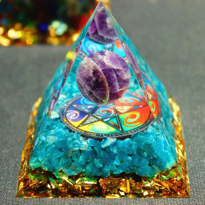 Pirámide Loto · Orgonita Decorativa