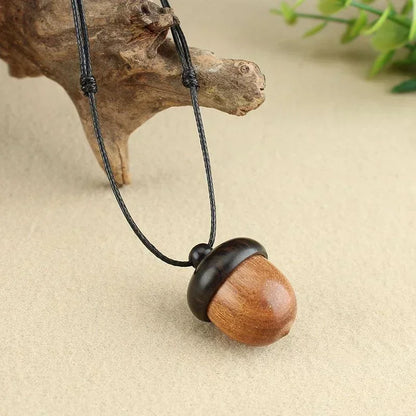 Novo criativo colar pinha retro ébano bolota pingente caixa arte design colar pingente rotativo desejando garrafa acessório