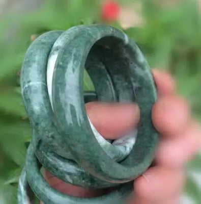 Pulseira de Pedra Preciosa de Jade Verde Natural Genuíno 54-64mm, Joias AAA