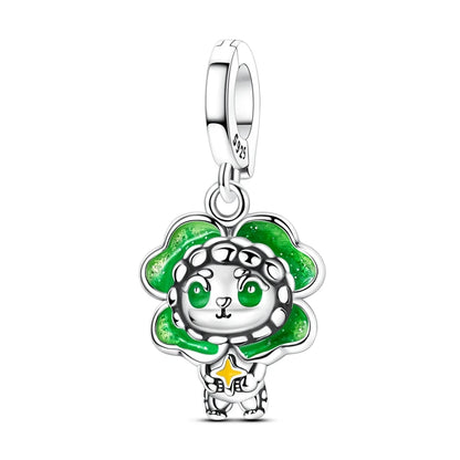 Original 925 prata esterlina encantos grânulo china ano novo vermelho encantos nova boneca pingente fecho aberto caber multi estilo pulseira original