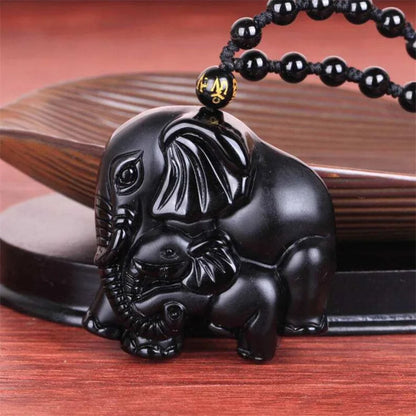 Collar de elefante de obsidiana