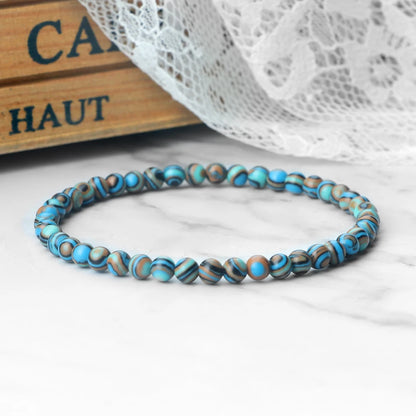 Pulsera de cuentas de piedra de 4 mm
