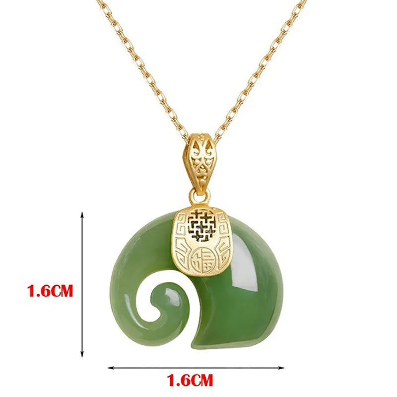 Colar Choker de Pedra Natural Jade Hetian com Pingente de Elefante para Mulheres, Presente de Aniversário
