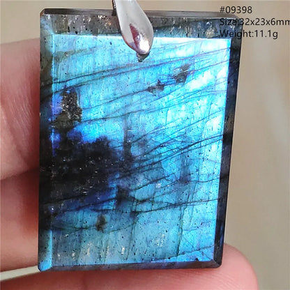 Colar de Pingente de Labradorita Azul Natural em Formato de Gota com Brilho para Mulheres e Homens AAAAAA