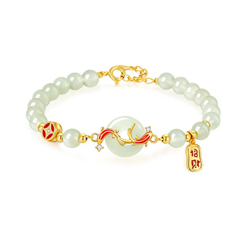 Namorada presente do feriado hetian jade senhoras pulseira novo luxo de alta qualidade verde pérola mão contas cordas presente mão jóias