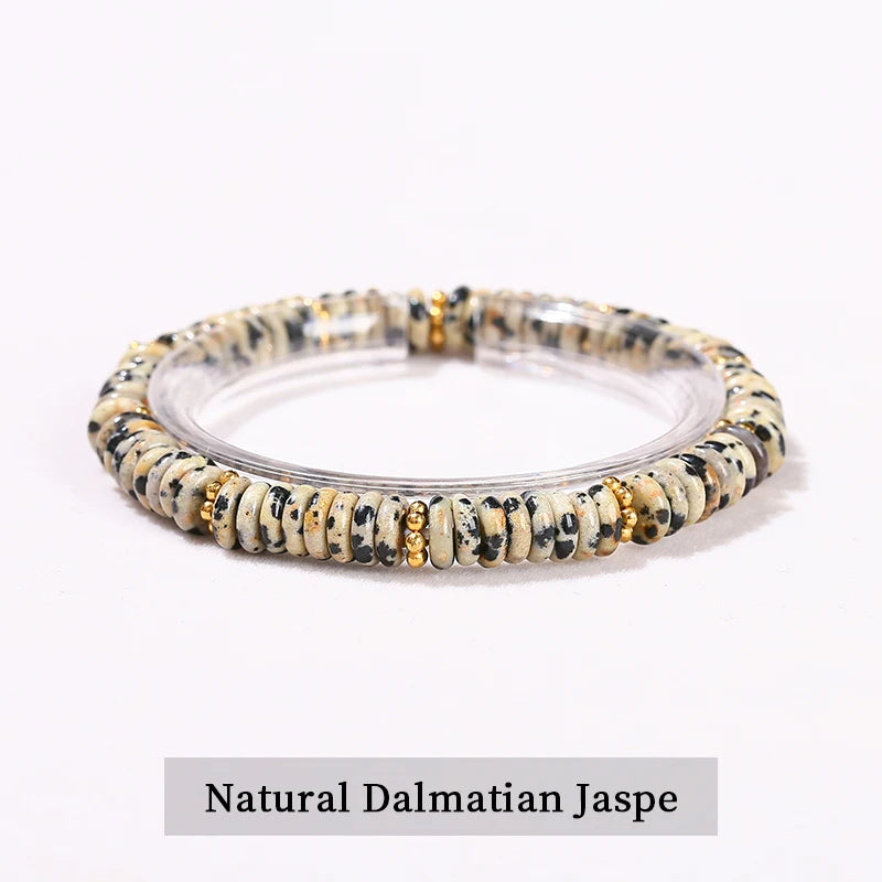 Jd pedra natural verde aventurina rosa quartzo espaçador plano contas pulseira mulheres homens bohe pulseiras elásticas cura presente da amizade