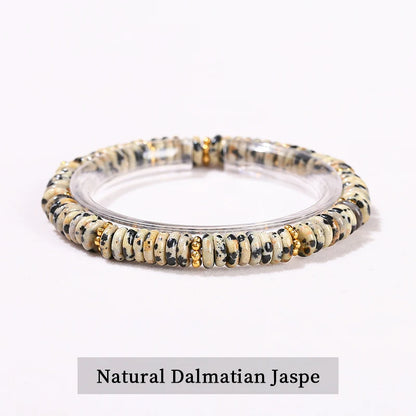 Jd pedra natural verde aventurina rosa quartzo espaçador plano contas pulseira mulheres homens bohe pulseiras elásticas cura presente da amizade
