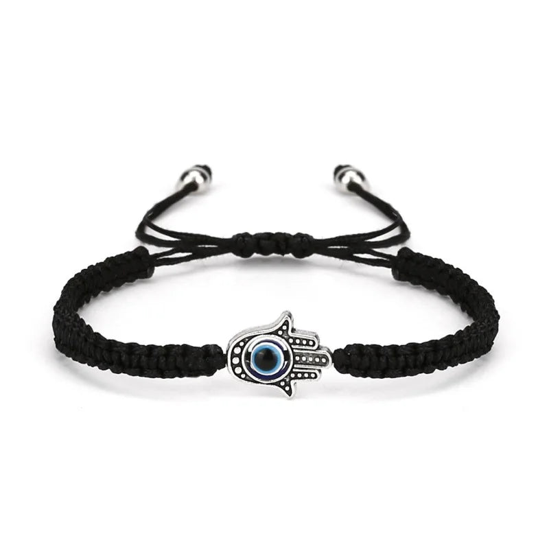 Corda vermelha hamsa mão nazar turco redondo mau olhado macrame pulseira feminina moda kaballah corda da sorte artesanal jóias presente