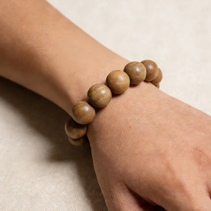 Pulseira original de sândalo verde, laço único, arte retrô, oração, contas da sorte, peça de mão neutra
