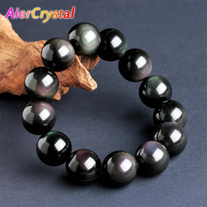 Pulsera budista de obsidiana arcoíris