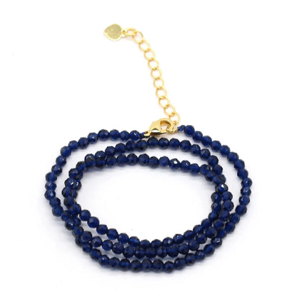 Gema Micro Facetada Colar Curto para Mulheres, Joias Finas, Contas Espinélio 1 Corda, Pulseira Feminina, Gargantilha de Festa