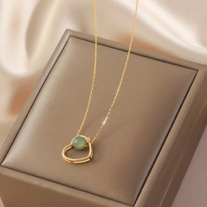 Colares de prata esterlina 925 para mulheres, com pingente de jade, cor dourada, corrente ajustável, joias de luxo, presente romântico.