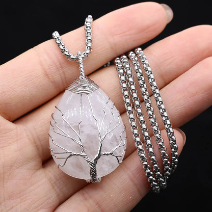 Collar Árbol de la Vida de piedra en gota