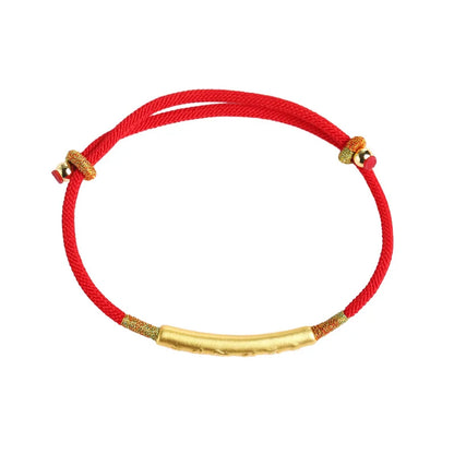 Pulsera de cordón rojo con mantra tibetano