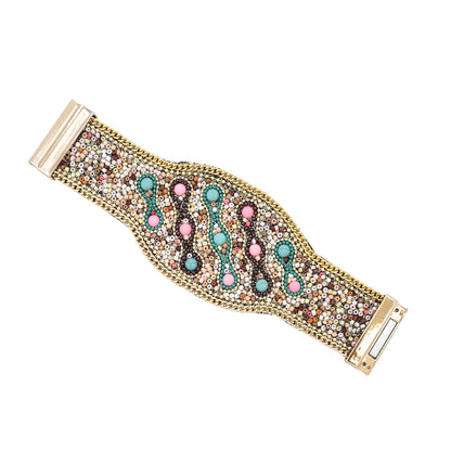 Pulsera bohemia ancha con ojo turco