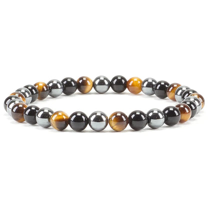 Pulseira de contas de pedra natural, com ametista, olho de tigre, cristal de quartzo e ágata, pulseiras de contas de pedras preciosas, joias para mulheres, para reiki e cura, presente para casais.