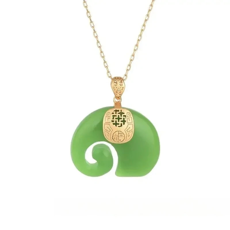 Collar de elefante en tonos verdes