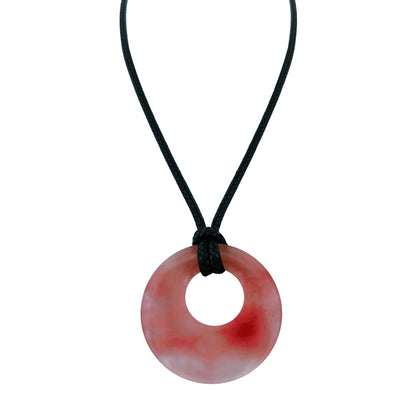 28mm círculo donut cura cristais colar natural semi-precioso chakra pedra preciosa amuleto moeda da sorte donuts charme proteção