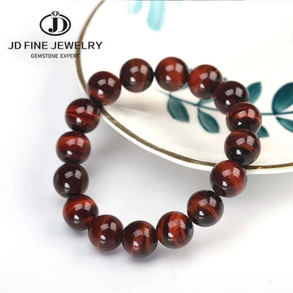 Pulsera de ojo de tigre azul redonda