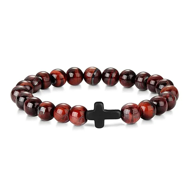 Pulsera Fe · Cuentas con Cruz