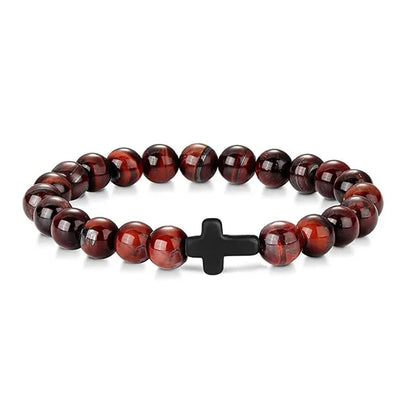 Pulsera Fe · Cuentas con Cruz