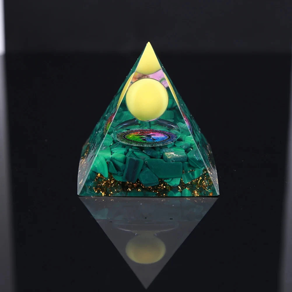 Pirámide Loto · Orgonita Decorativa