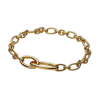 Pulseira de corrente elíptica aberta, trançada, com design de arco-íris, em prata esterlina 925, para mulheres, ideal para festas e casamentos, joia fina.