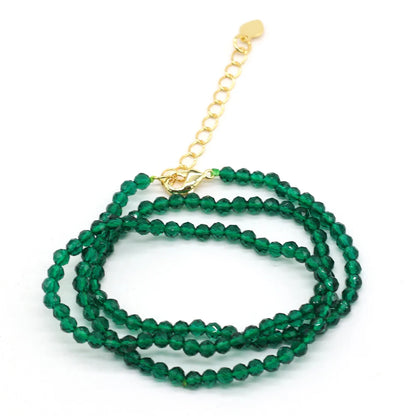 Gema Micro Facetada Colar Curto para Mulheres, Joias Finas, Contas Espinélio 1 Corda, Pulseira Feminina, Gargantilha de Festa