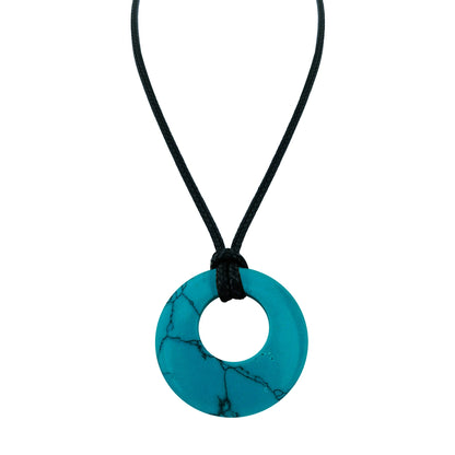 28mm círculo donut cura cristais colar natural semi-precioso chakra pedra preciosa amuleto moeda da sorte donuts charme proteção