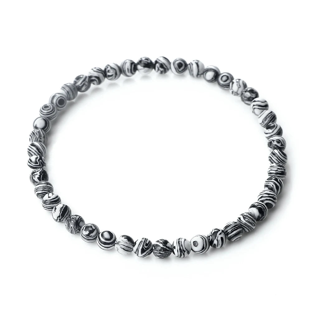 Pulsera de cuentas de piedra de 4 mm