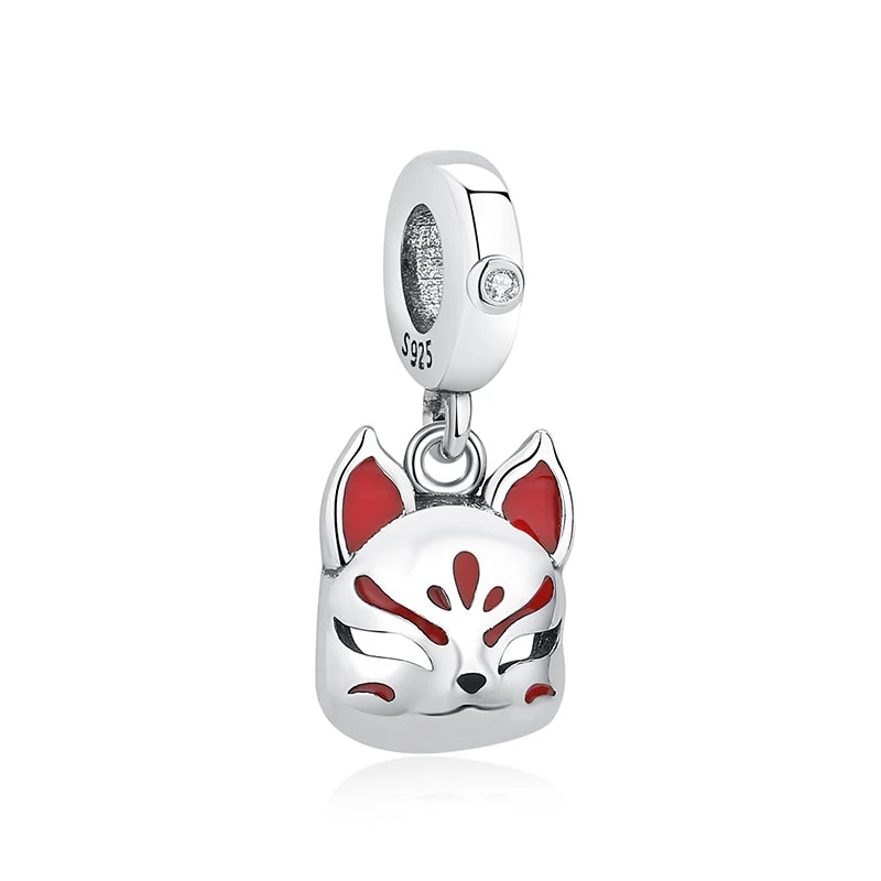 Charms Originais de Prata Esterlina 925, Pingente de Gato da Sorte, Boneca Japonesa, Presente de Ano Novo, Pulseiras e Colares para Mulheres, Joias