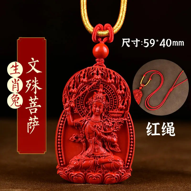 Natural Verdadeiro Cinábrio Buda Pingente para Homens e Mulheres, Natural Buda Hoid, Deus Guardião, Big Sun, Tathagata Hyun, Amitabha