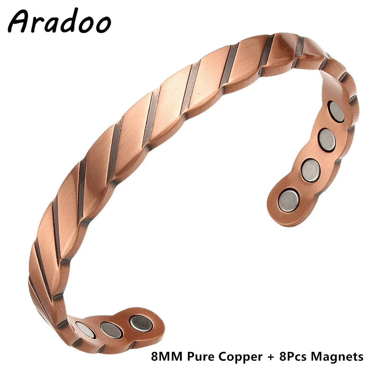 ARADOO-Pulseira Ajustável De Cobre Para Mulheres, 99,9% De Cobre Puro, Pulseira De Punho, Presentes De Jóias