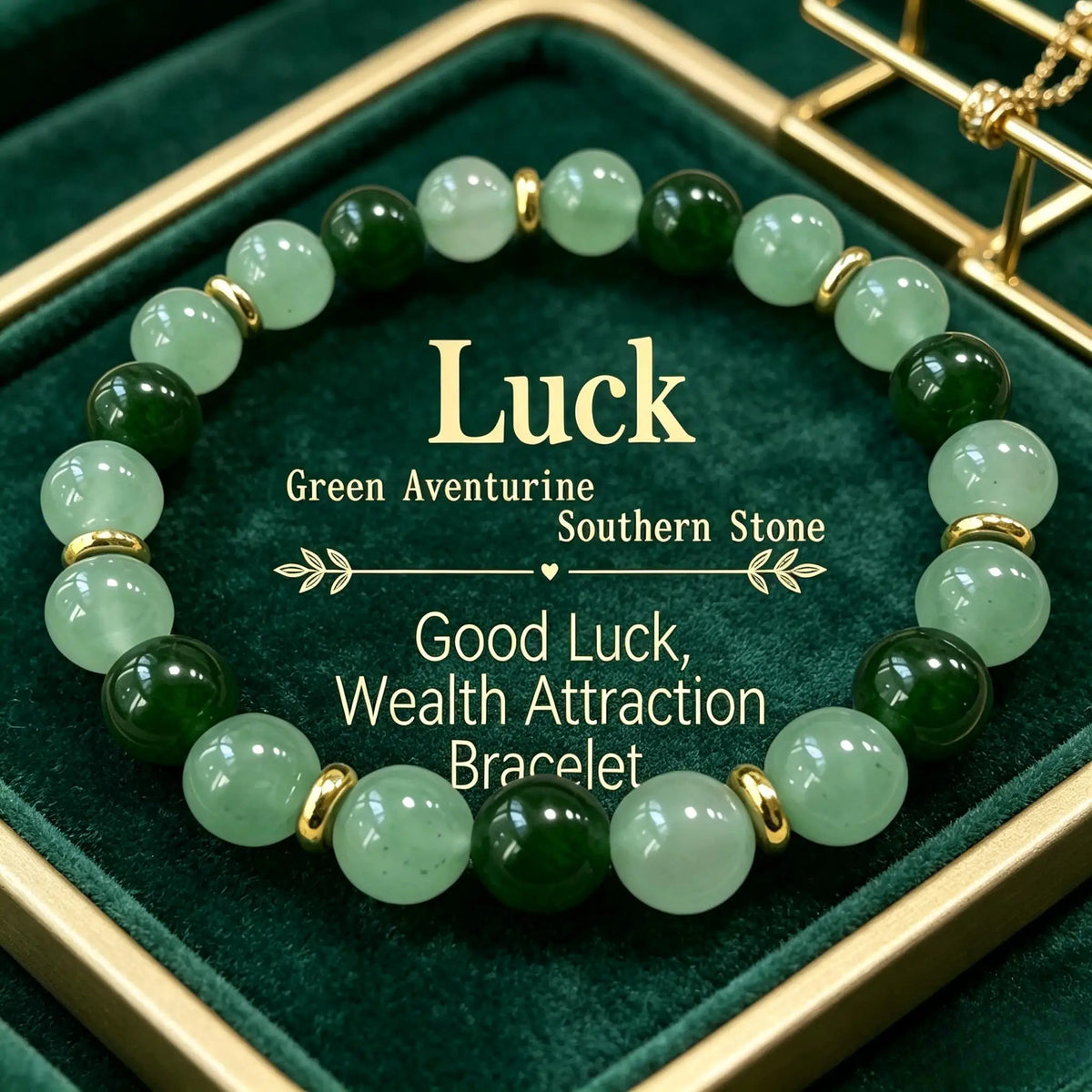 Pulseira da Sorte, Feita à Mão, Com Contas de Aventurina Verde Natural e Pedra da Lua, Simboliza Boa Sorte e Prosperidade, Criatividade