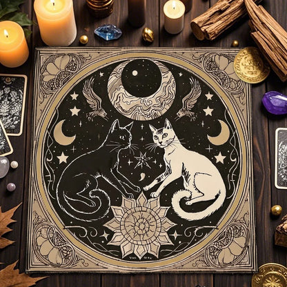 Mantel Gato Lunar · Tarot y Altar
