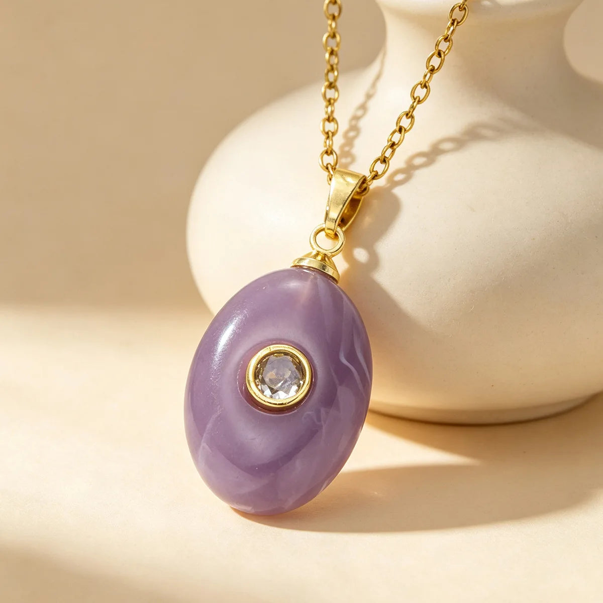 1 unidade de colar gargantilha redondo com pingente de strass colorido e efeito de pedra de imitação oval em resina, estilo Ins, com zircônia, joia.