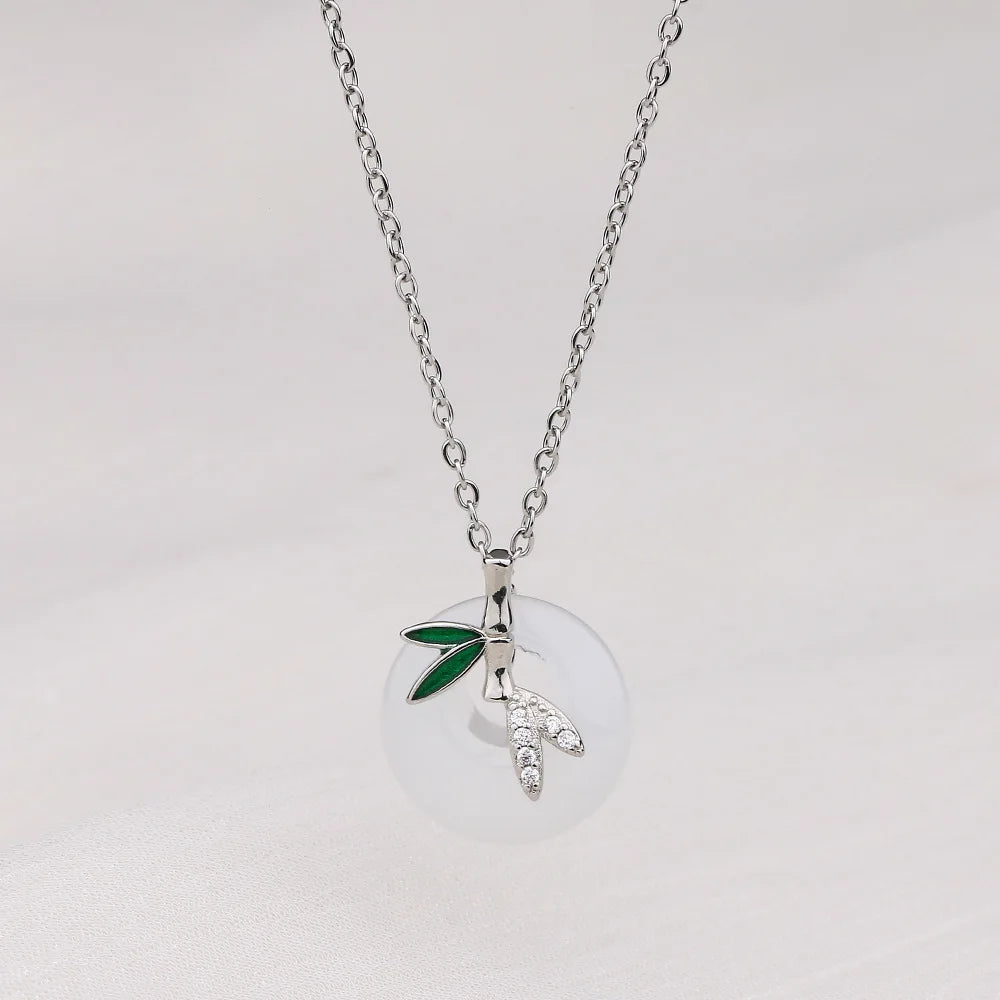 Colares de prata esterlina 925 para mulheres, com pingente de jade, cor dourada, corrente ajustável, joias de luxo, presente romântico.